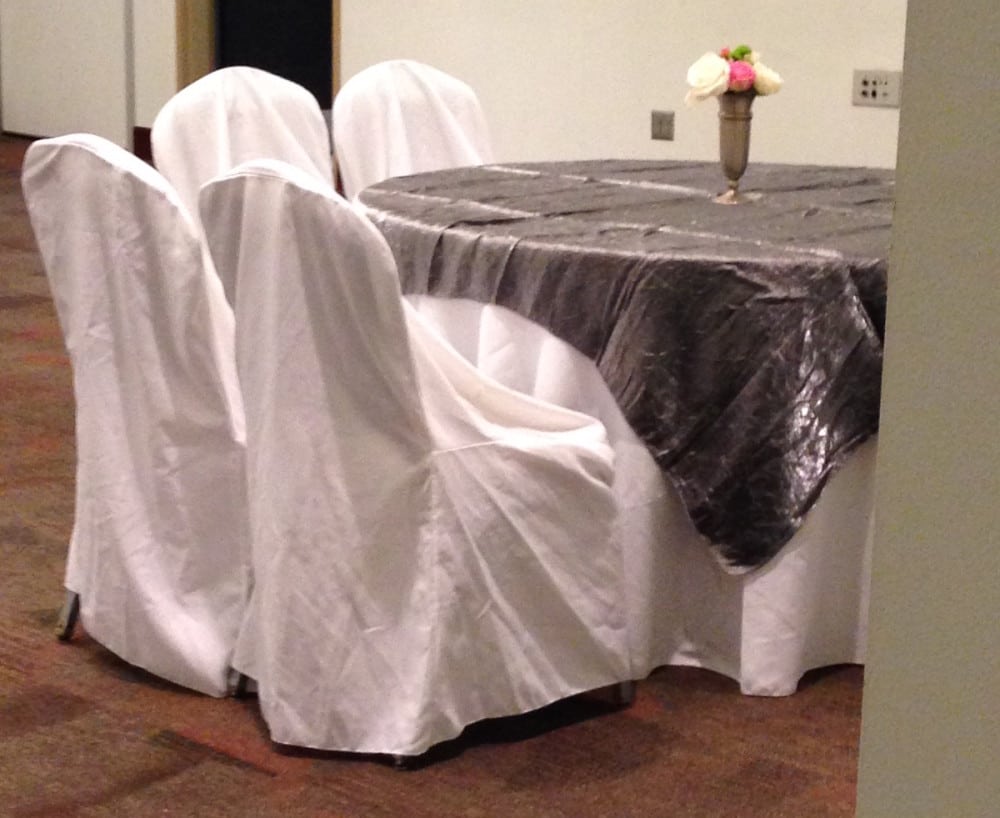 Chair Cover and Overlay Unironed