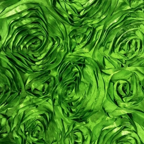 Lime Rosette Satin