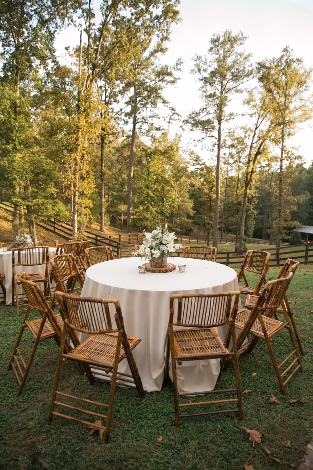 Swann Lake Stables M.Elizabeth Events Dupioni Linens Flowerbuds