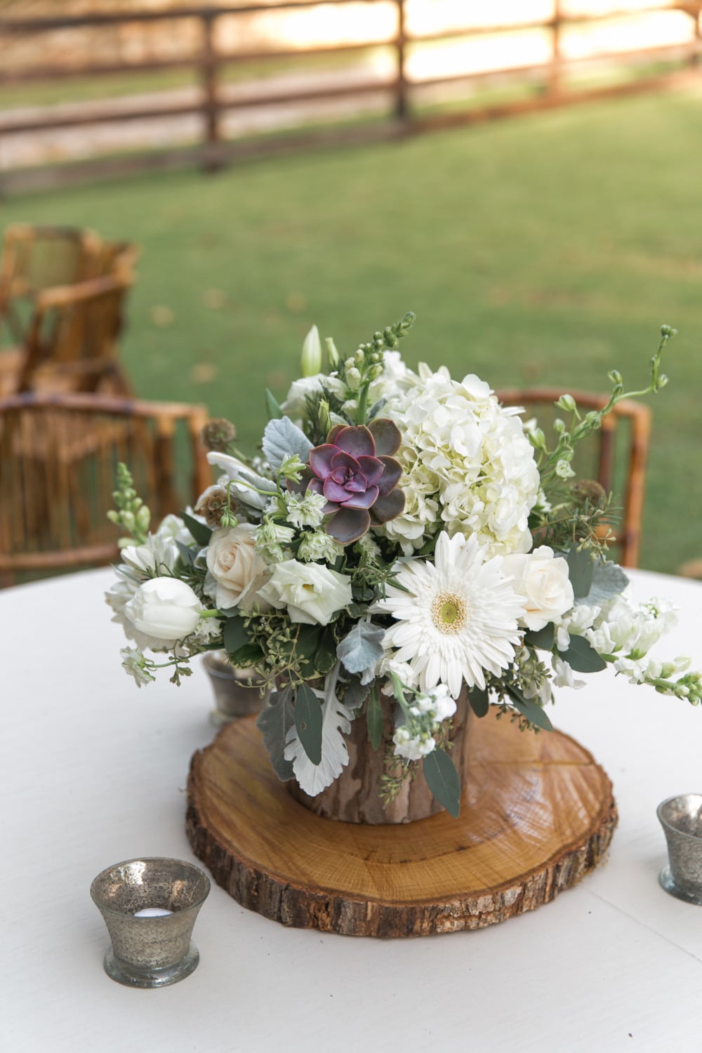 Swann Lake Stables M.Elizabeth Events Dupioni Linens Flowerbuds